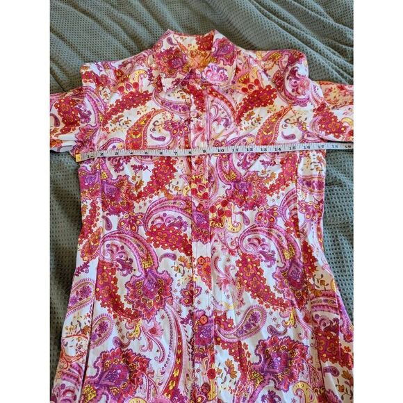 Robert Graham Women's Size 4 Orange Pink Embroidered Charlotte Mini Dress Paisle - Picture 8 of 8